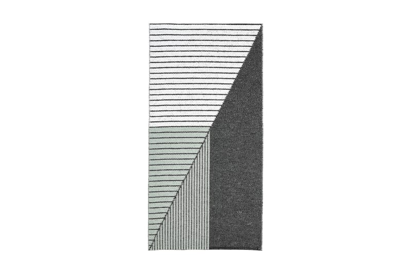 Plastmatte Stripe 70x210 Vendbar PVC Svart / Grønn - Plasttepper - Plastmatte balkong - Plastmatte kjøkken & kjøkkenteppe