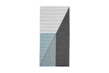 Plastmatte Stripe 70x140 Vendbar PVC Svart / Blå