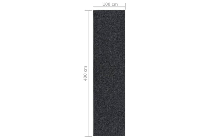 Smussfangende teppeløper 100x400 cm antrasitt - Antrasittgrå - Plastmatte balkong - Plasttepper