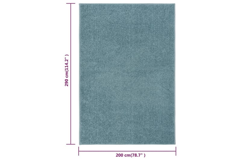 Teppe med kort luv 200x290 cm blå - Blå - Plastmatte balkong - Plasttepper