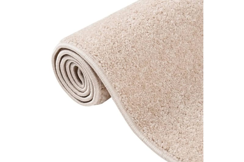 Teppe med kort luv 200x290 cm mørk beige - Beige - Plastmatte balkong - Plasttepper