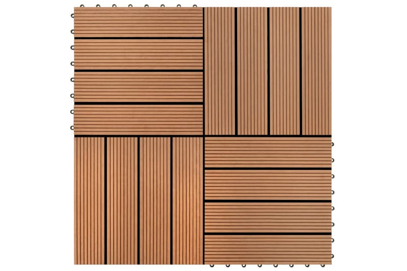 Terrassebord 22 stk 30x30cm 2 kvm WPC brun - Brun - Balkonghelle - Terrassebord