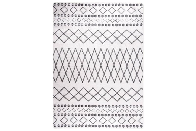 Vaskbart teppe 120x180 cm sklisikker svart og hvit - Flerfarget - Plastmatte balkong - Plasttepper