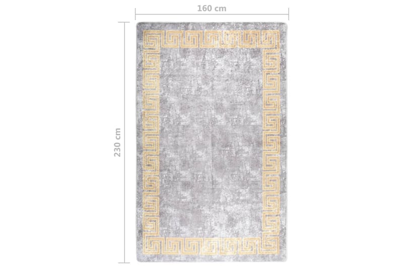 Vaskbart teppe 160x230 cm grå sklisikker - Grå - Plastmatte balkong - Plasttepper