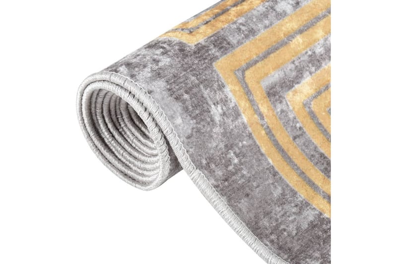 Vaskbart teppe 190x300 cm grå sklisikker - Grå - Plastmatte balkong - Plasttepper