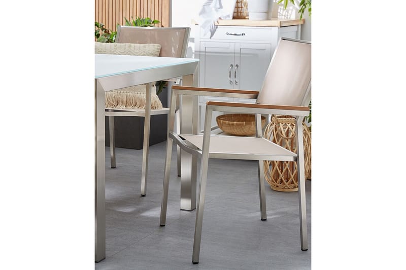 Armstol Bacoli - Beige/Sølv - Hagemøbler & utemiljø - Balkong & terrasse - Balkongmøbler - Balkongstoler