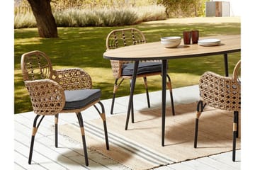 Armstol Leamington - Natur/Beige/Grå/Sort - Hagemøbler & utemiljø - Balkong & terrasse - Balkongmøbler - Balkongstoler