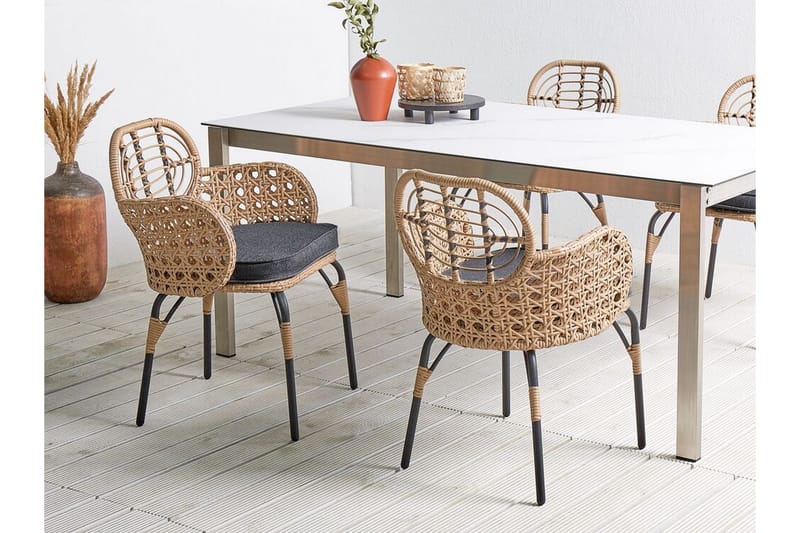 Armstol Leamington - Natur/Beige/Grå/Sort - Hagemøbler & utemiljø - Balkong & terrasse - Balkongmøbler - Balkongstoler