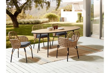 Armstol Leamington - Natur/Beige/Grå/Sort - Hagemøbler & utemiljø - Balkong & terrasse - Balkongmøbler - Balkongstoler