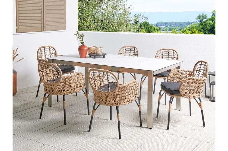 Armstol Leamington - Natur/Beige/Grå/Sort - Hagemøbler & utemiljø - Balkong & terrasse - Balkongmøbler - Balkongstoler