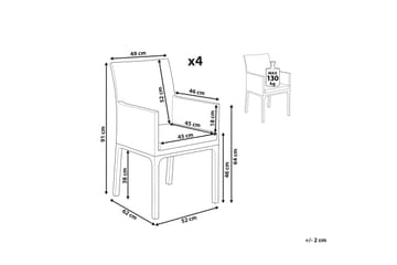 Armstol Monteroni - Grå/Hvit - Hagemøbler & utemiljø - Balkong & terrasse - Balkongmøbler - Balkongstoler