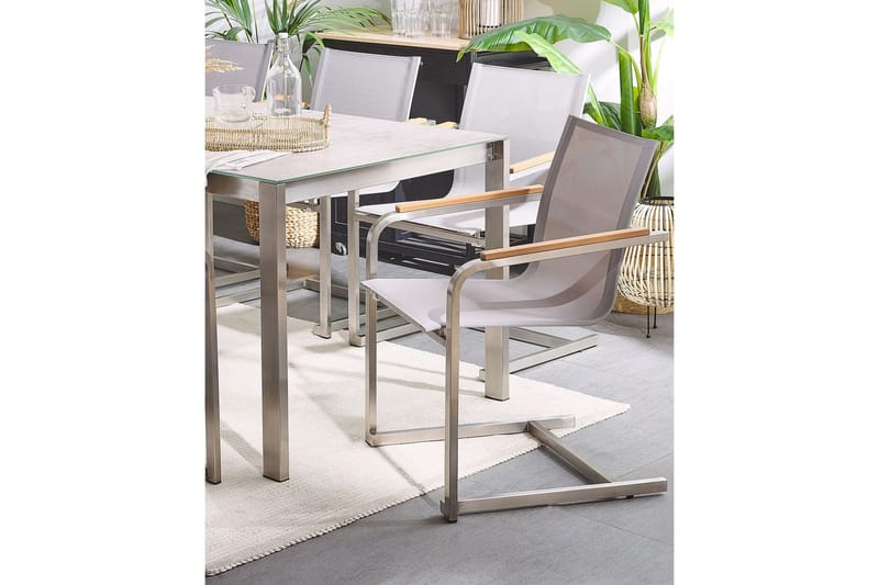 Armstol Zervo - Beige/Sølv - Hagemøbler & utemiljø - Balkong & terrasse - Balkongmøbler - Balkongstoler