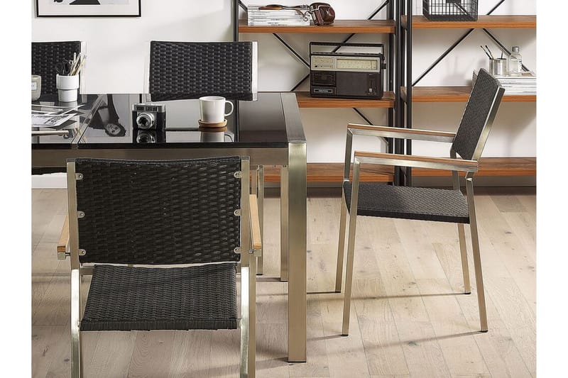 Bacoli Lenestol - Svart/Sølv - Hagemøbler & utemiljø - Balkong & terrasse - Balkongmøbler - Balkongstoler