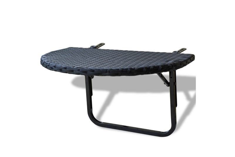 Balkongbord 60x60x32 cm svart polyrotting - Svart - Balkongbord