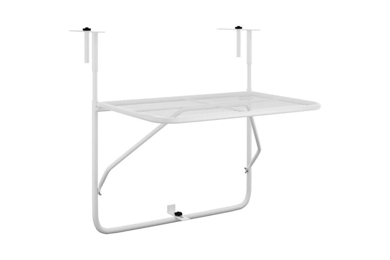 Balkongbord hvit 60x40 cm stål - Hvit - Balkongbord