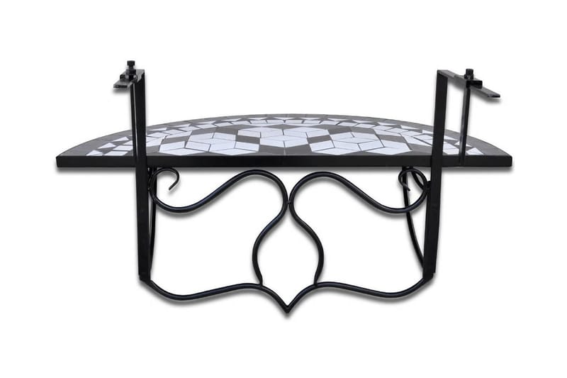 Hengende balkongbord svart og hvit mosaikk - Flerfarget - Balkongbord