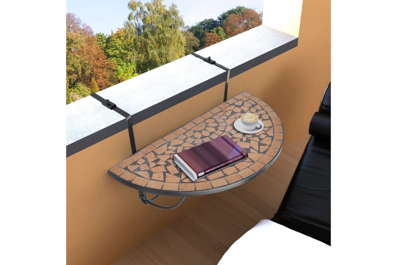 Hengende balkongbord terrakotta mosaikk - Brun - Balkongbord
