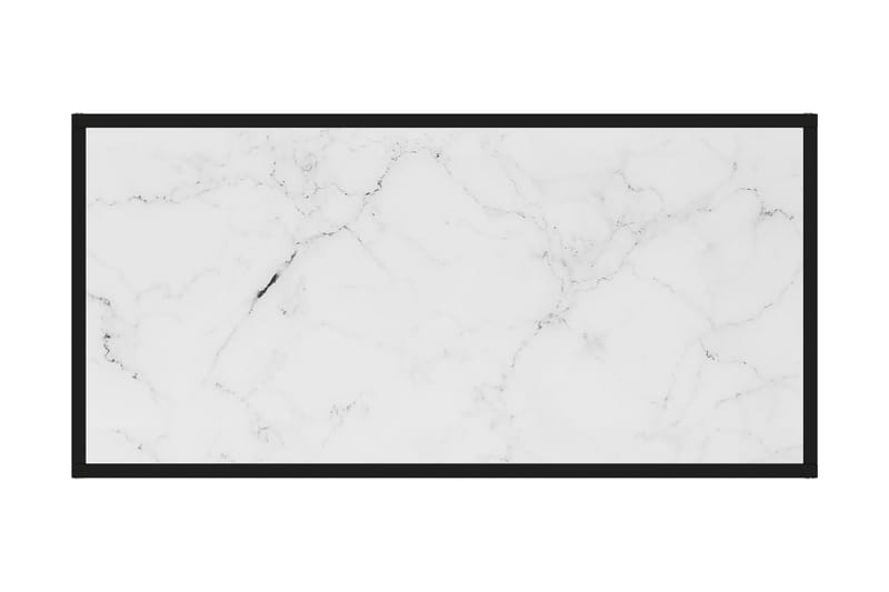 Tebord hvit 100x50x35 cm herdet glass - Hvit - Balkongbord