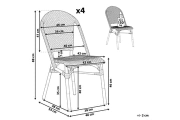 Hagestol 4 stk blå/Hvit mønster RIFREDDO - Blå - Hagemøbler & utemiljø - Balkong & terrasse - Balkongmøbler - Balkongstoler
