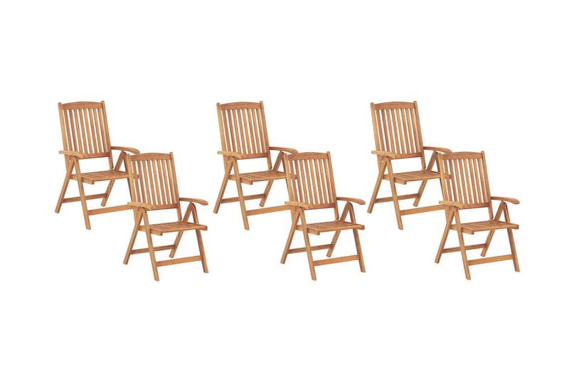Hagestol 6 akasietre lys brun JAVA - Tre / Natur - Hagemøbler & utemiljø - Balkong & terrasse - Balkongmøbler - Balkongstoler