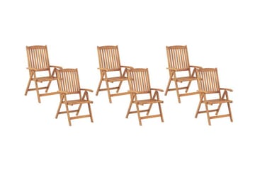 Hagestol 6 akasietre lys brun JAVA - Tre / Natur - Hagemøbler & utemiljø - Balkong & terrasse - Balkongmøbler - Balkongstoler