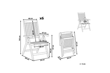 Hagestol 6 akasietre lys brun JAVA - Tre / Natur - Hagemøbler & utemiljø - Balkong & terrasse - Balkongmøbler - Balkongstoler