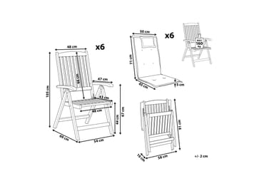 Hagestol 6 akasietre med JAVA pute - Tre / Natur - Hagemøbler & utemiljø - Balkong & terrasse - Balkongmøbler - Balkongstoler