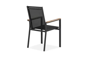 Las Vegas Stablestol - Svart/Teak - Hagemøbler & utemiljø - Balkong & terrasse - Balkongmøbler - Balkongstoler