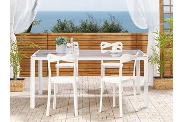 Stol 4 st Hvit CAMOGLI - Hvit - Hagemøbler & utemiljø - Balkong & terrasse - Balkongmøbler - Balkongstoler