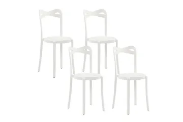 Stol 4 st Hvit CAMOGLI - Hvit - Hagemøbler & utemiljø - Balkong & terrasse - Balkongmøbler - Balkongstoler