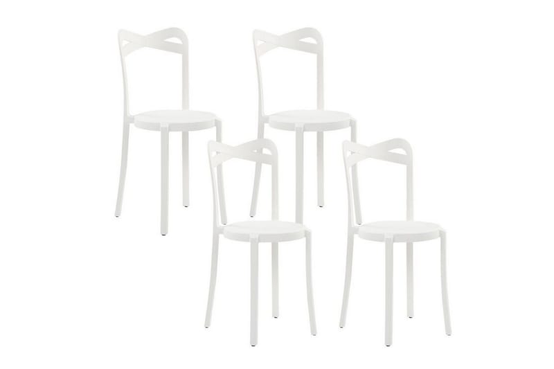 Stol 4 st Hvit CAMOGLI - Hvit - Hagemøbler & utemiljø - Balkong & terrasse - Balkongmøbler - Balkongstoler