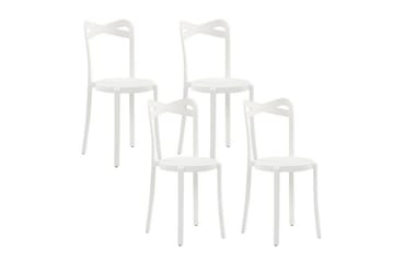 Stol 4 st Hvit CAMOGLI - Hvit - Hagemøbler & utemiljø - Balkong & terrasse - Balkongmøbler - Balkongstoler