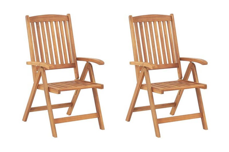 Tredgårdsstol 2 st akaciaTre Lysebrun JAVA - Tre/natur - Hagemøbler & utemiljø - Balkong & terrasse - Balkongmøbler - Balkongstoler