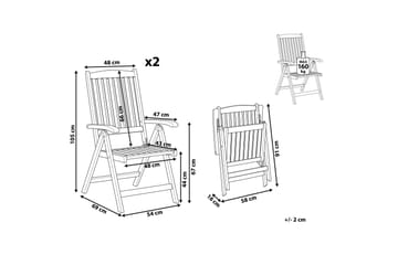 Tredgårdsstol 2 st akaciaTre Lysebrun JAVA - Tre/natur - Hagemøbler & utemiljø - Balkong & terrasse - Balkongmøbler - Balkongstoler