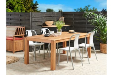 Tredgårdsstol 4 st Hvit/grå SPEZIA - Hvit - Hagemøbler & utemiljø - Balkong & terrasse - Balkongmøbler - Balkongstoler