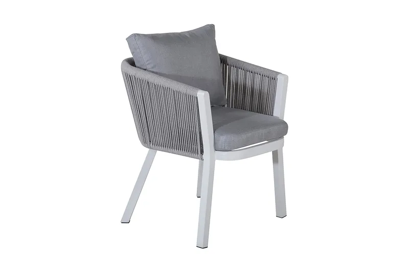 Virya Matstol med Puter, Hvit/Grå