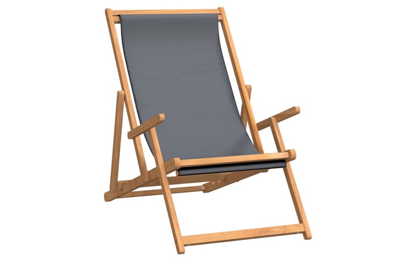 beBasic Sammenleggbar strandstol heltre teak grå - Balkongstoler - Strandstol - Strandstoler & campingstoler