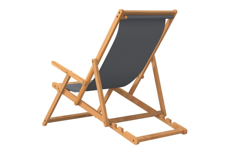 beBasic Sammenleggbar strandstol heltre teak grå - Balkongstoler - Strandstol - Strandstoler & campingstoler
