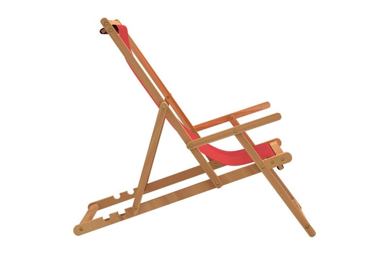 beBasic Sammenleggbar strandstol heltre teak rød - Balkongstoler - Strandstol - Strandstoler & campingstoler