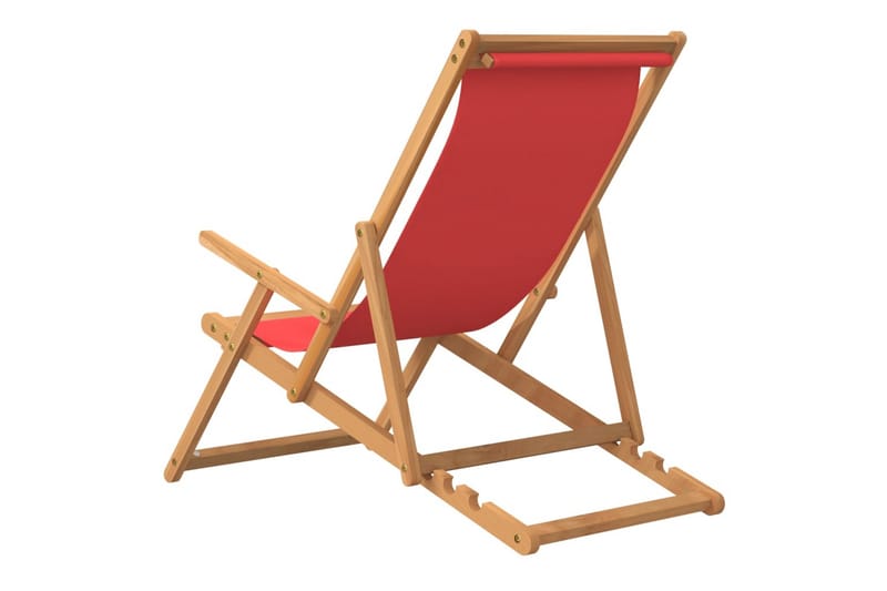 beBasic Sammenleggbar strandstol heltre teak rød - Balkongstoler - Strandstol - Strandstoler & campingstoler