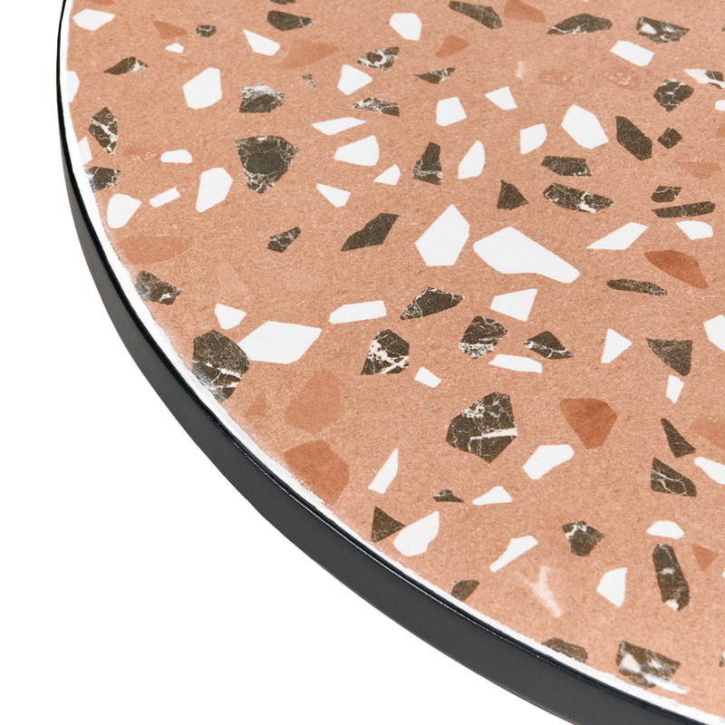 Bistrobord utendørs Adrano 60 cm terrazzoeffekt Jern - Svart/Oransje - Hagemøbler & utemiljø - Balkong & terrasse - Balkongmøbler - Balkongbord