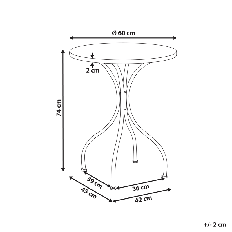 Bistrobord utendørs Adrano 60 cm terrazzoeffekt Jern - Svart/Oransje - Hagemøbler & utemiljø - Balkong & terrasse - Balkongmøbler - Balkongbord