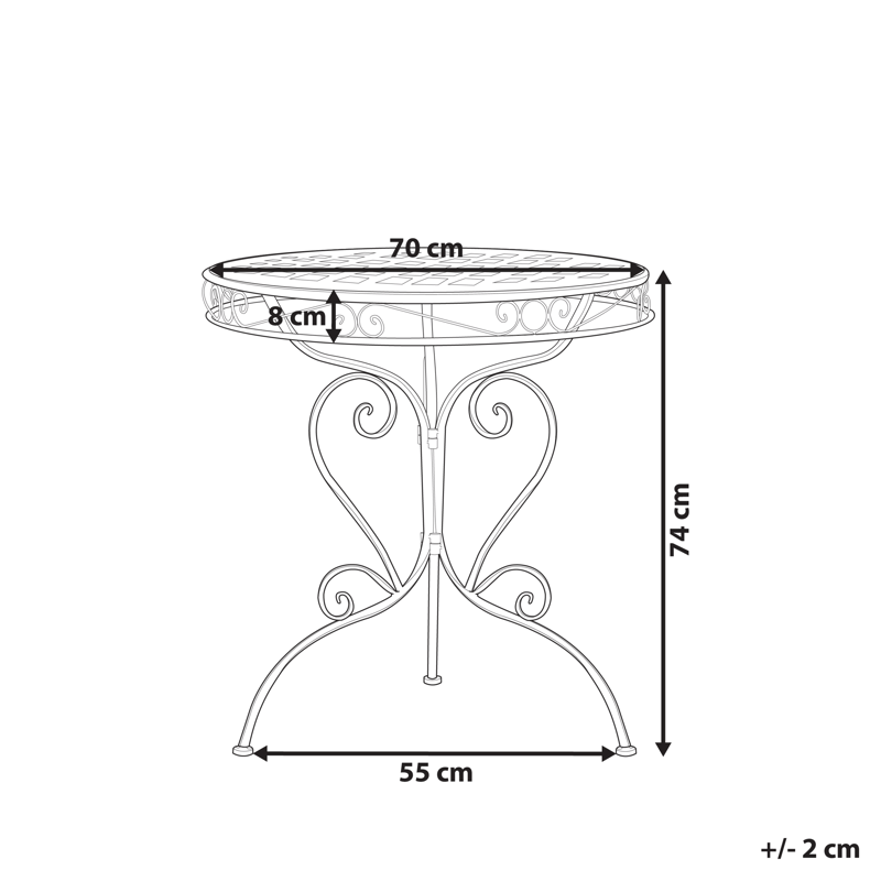 Bistrobord utendørs Albinia 70 cm Jern - Blå - Hagemøbler & utemiljø - Balkong & terrasse - Balkongmøbler - Balkongbord