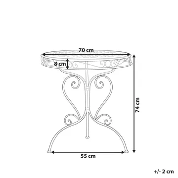 Bistrobord utendørs Albinia 70 cm Jern - Rød - Hagemøbler & utemiljø - Balkong & terrasse - Balkongmøbler - Balkongbord