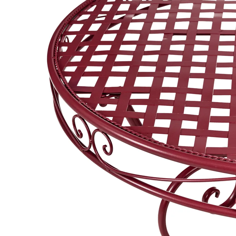 Bistrobord utendørs Albinia 70 cm Jern - Rød - Hagemøbler & utemiljø - Balkong & terrasse - Balkongmøbler - Balkongbord