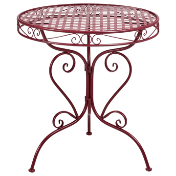 Bistrobord utendørs Albinia 70 cm Jern - Rød - Hagemøbler & utemiljø - Balkong & terrasse - Balkongmøbler - Balkongbord