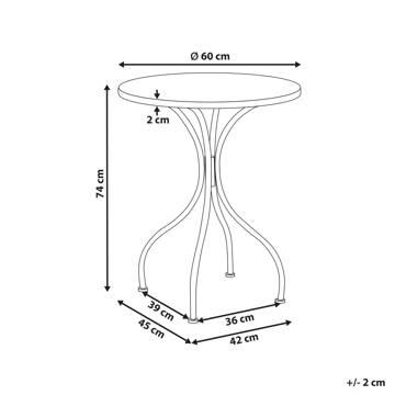 Bistrobord utendørs Anapo 60 cm Jern - Svart/grønn - Hagemøbler & utemiljø - Balkong & terrasse - Balkongmøbler - Balkongbord