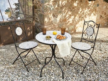 Bistrobord utendørs Artena 60 cm terrazzoeffekt Jern - Svart/Hvit - Hagemøbler & utemiljø - Balkong & terrasse - Balkongmøbler - Balkongbord