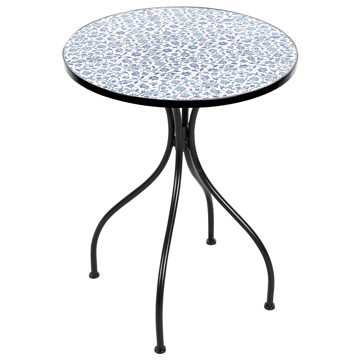 Bistrobord utendørs Chapeco 60 cm Jern - Svart/blå/hvit - Hagemøbler & utemiljø - Balkong & terrasse - Balkongmøbler - Balkongbord