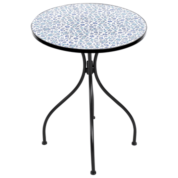 Bistrobord utendørs Chapeco 60 cm Jern - Svart/blå/hvit - Hagemøbler & utemiljø - Balkong & terrasse - Balkongmøbler - Balkongbord